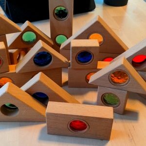 Wooden Blocks with Jewel Windows